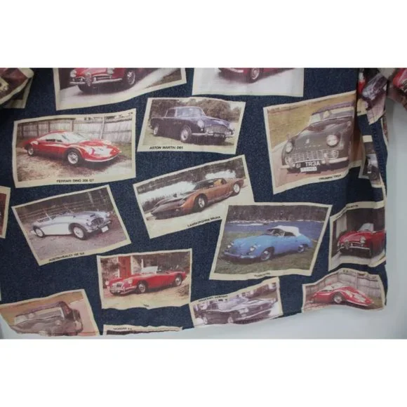 Vintage Reyn spooner Mens XL car print hawaiian shirt Ferrari lamborghini jaguar - Picture 5 of 10
